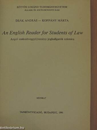 An English Reader for Students of Law