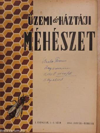 Üzemi és háztáji méhészet 1953. január-február