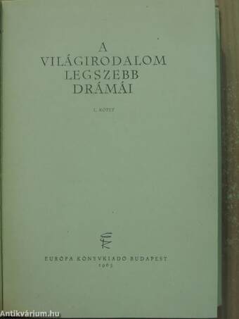 A világirodalom legszebb drámái I-II.