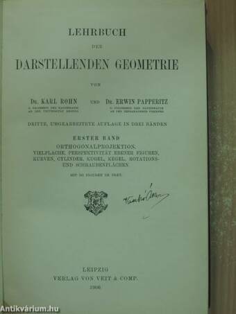 Lehrbuch der Darstellenden Geometrie I-III.