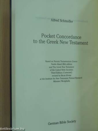 Handkonkordanz zum griechischen Neuen Testament/Pocket Concordance to the Greek New Testament