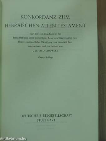 Konkordanz zum Hebräischen Alten Testament