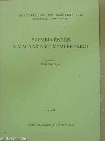 Szemelvények a magyar nyelvemlékekből