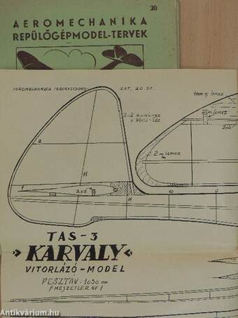 TAS-3 "Karvaly" vitorlázó model