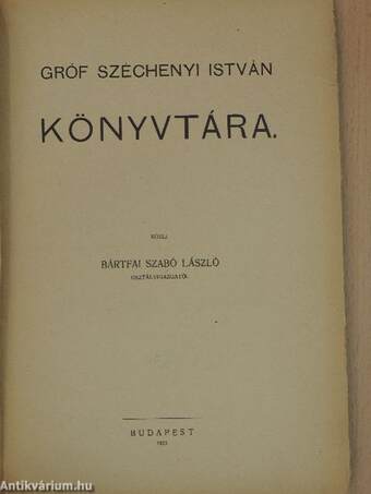 Gróf Széchenyi István könyvtára