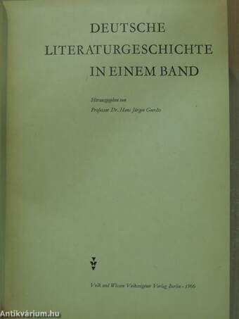 Deutsche Literaturgeschichte in einem band