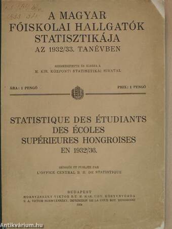 A magyar főiskolai hallgatók statisztikája az 1932/33. tanévben