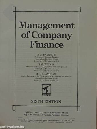 Management of Company Finance