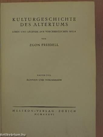 Kulturgeschichte Des Altertums I.