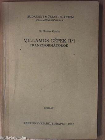 Villamos gépek II/1.