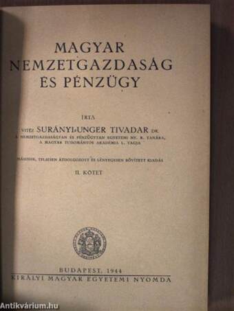 Magyar nemzetgazdaság és pénzügy I-II.