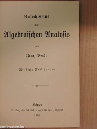 Katechismus der Algebraischen Analysis (gótbetűs)