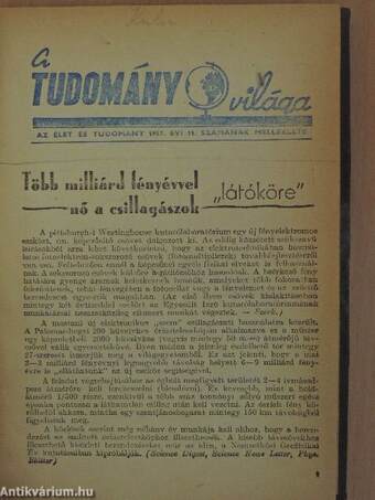 A Tudomány Világa 1957.