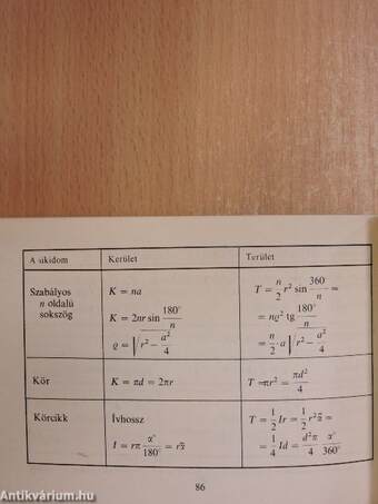 Matematikai képletgyűjtemény