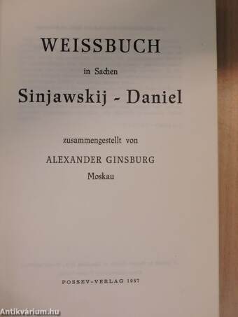 Weissbuch in Sachen Sinjawskij-Daniel