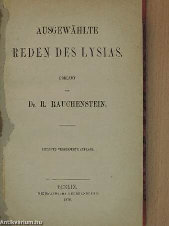 Ausgewählte Reden des Lysias