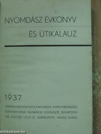 Nyomdász évkönyv és útikalauz 1937