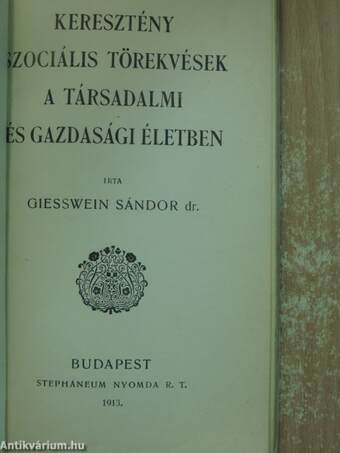 Keresztény szociális törekvések a társadalmi és gazdasági életben