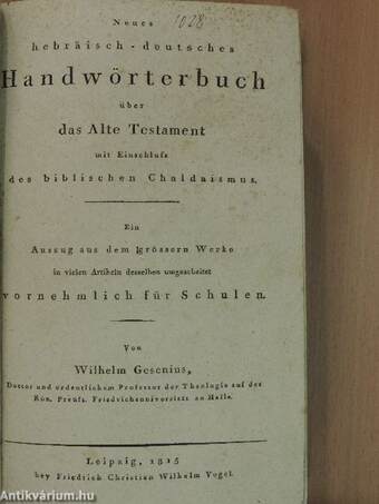 Neues hebräisch-deutsches Handwörterbuch über das Alte Testament