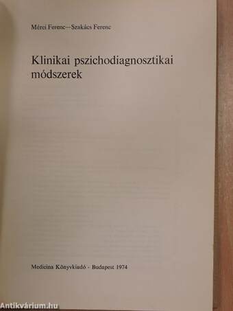 Klinikai pszichodiagnosztikai módszerek