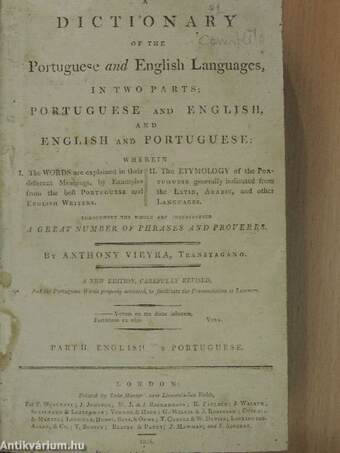 A dictionary of the Portuguese and English Languages II. (töredék)
