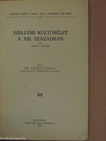 Szellemi kultúrélet a XIII. században