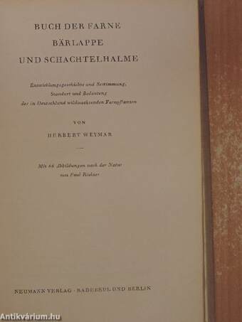 Buch der Farne, Bärlappe und Schachtelhalme