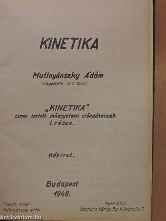 Kinetika I.