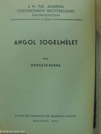 Angol jogelmélet