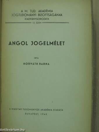 Angol jogelmélet