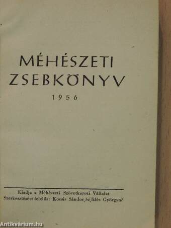 Méhészeti zsebkönyv 1956