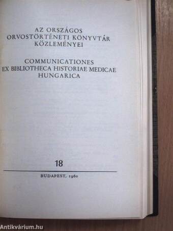 Az Országos Orvostörténeti Könyvtár közleményei 15-16., 18.