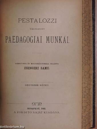 Pestalozzi válogatott paedagogiai munkái III-IV.