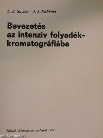 Bevezetés az intenzív folyadékkromatográfiába