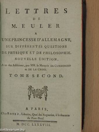 Lettres de M. Euler a une princesse d'allemagne 2-3. (töredék)