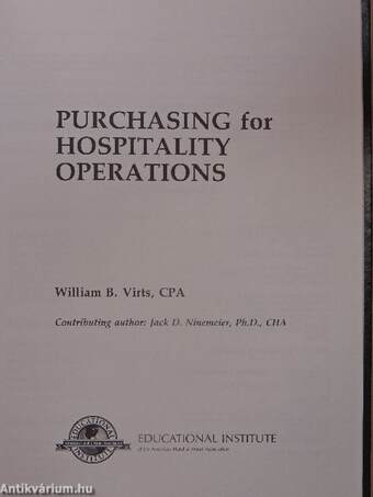 Purchasing for Hospitality Operations