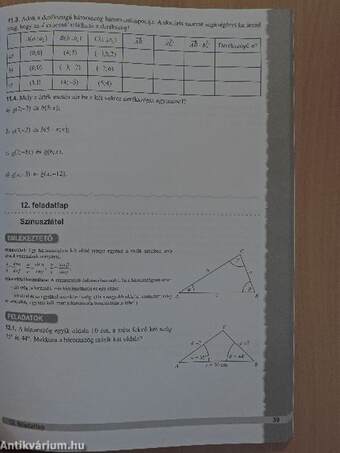 Matematika gyakorló feladatlapok 11.