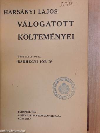 Harsányi Lajos válogatott költeményei