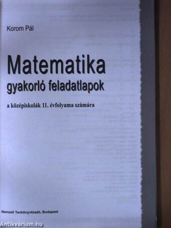 Matematika gyakorló feladatlapok 11.