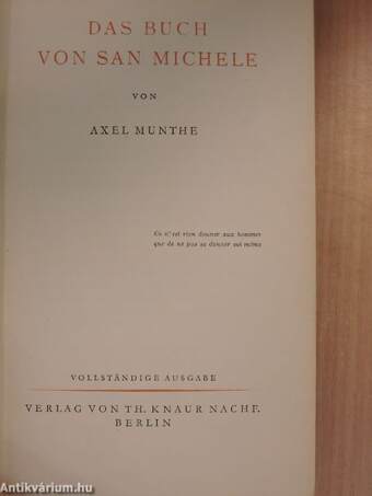 Das Buch von San Michele