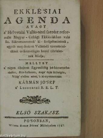 Ekklé'siai Agenda I-III.