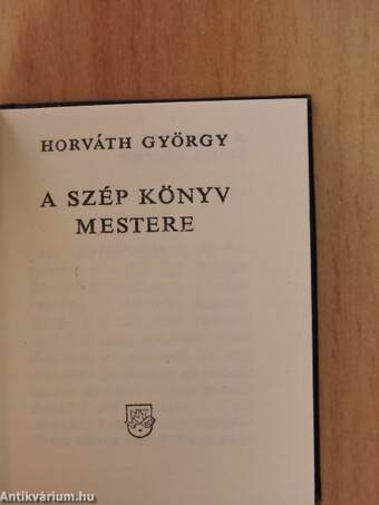 A szép könyv mestere (minikönyv) (számozott)