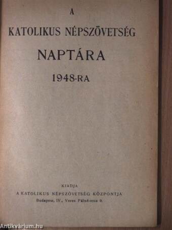 A Katolikus Népszövetség naptára 1948-ra