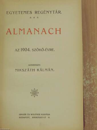Almanach az 1904. szökő-évre