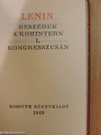 Beszédek a Komintern I. kongresszusán (minikönyv) - Plakettel