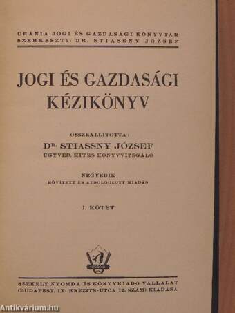 Jogi és gazdasági kézikönyv I-III.