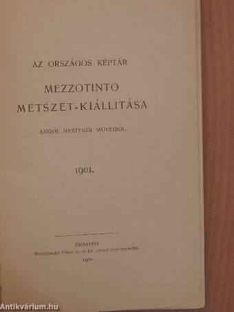 Az Országos Képtár Mezzotinto metszet-kiállitása