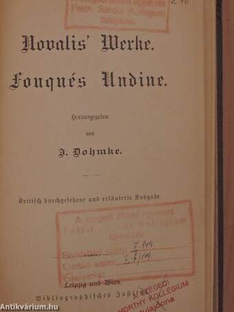 Novalis' Werke/Fouqués: Undine