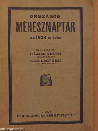 Országos Méhésznaptár az 1934-ik évre