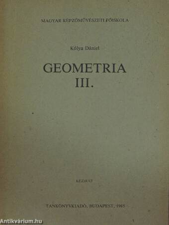 Geometria III.